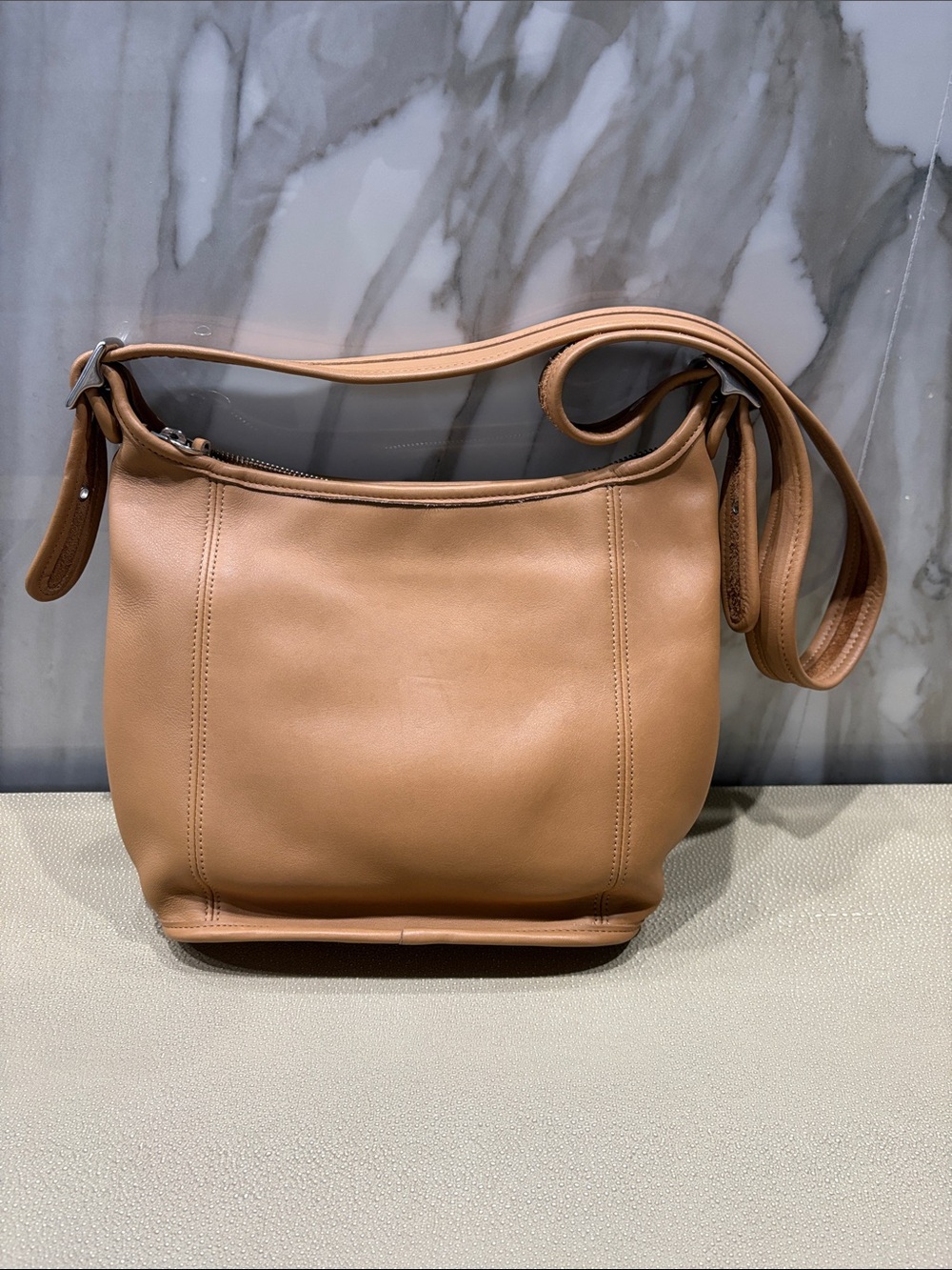 Vintage Coach Tan Leather Shoulder Bag